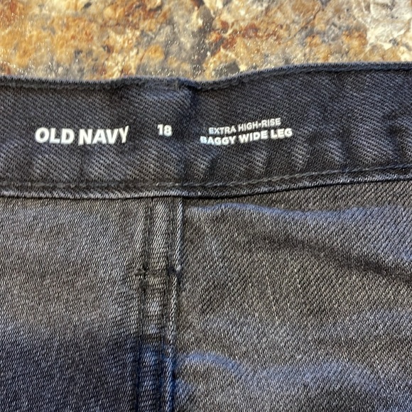 NWT Old Navy Extra High Rise Baggy Wide Leg Jeans Size 18 Black - Picture 5 of 8